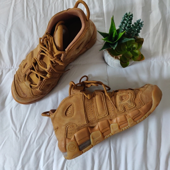 Nike Shoes - NIKE UPTEMPOS TAN SNEAKERS